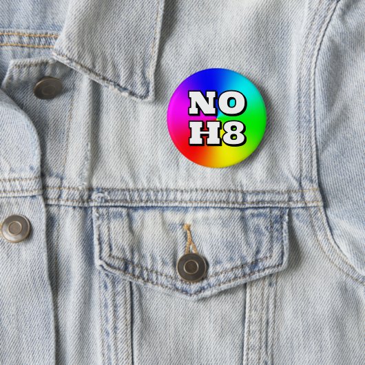 NO H8 (Sie können die Wörter ändern) Button (Beispiel)