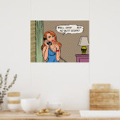 "No Hintern Stuff" Retro-Style-Poster Poster (Küche)