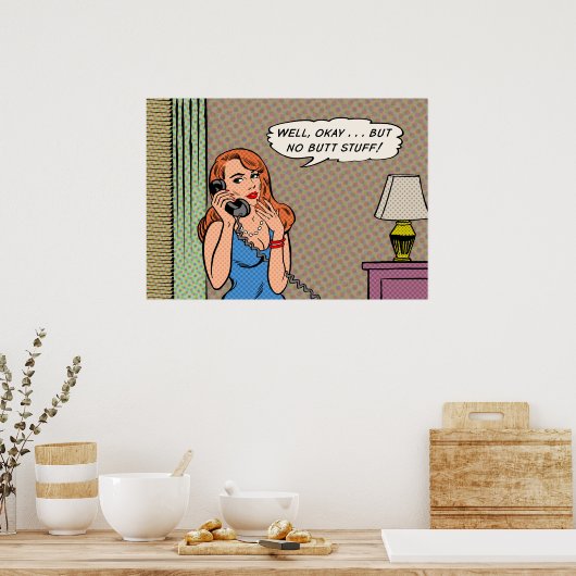 "No Hintern Stuff" Retro-Style-Poster Poster (Küche)