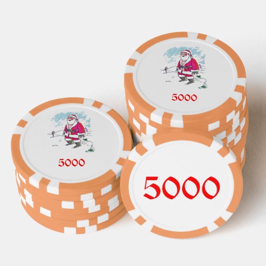 No Ho Ho Orange 5000 gestreifter Poker Chip (Stapel)