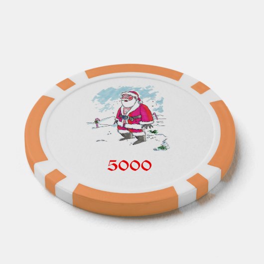 No Ho Ho Orange 5000 gestreifter Poker Chip (Einzeln)