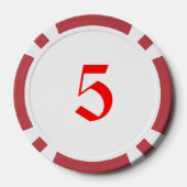 No Ho Ho Rot 5 Streifen Poker Chip (Rückseite)