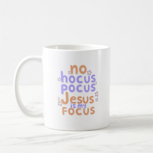 No Hocus Pocus Jesus ist mein Fokus Kaffeetasse (Links)