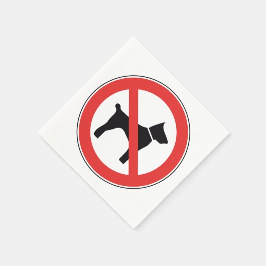 No Hogs Sign Paper Napkins Serviette (Ecke)