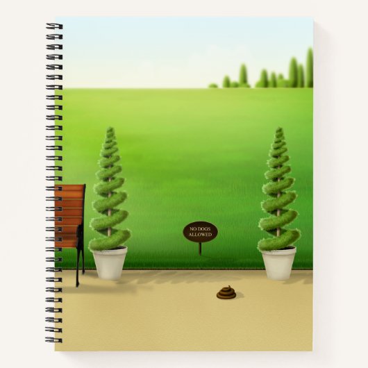 "No Hogs Zullownte" Niedliches Dog Poo im Sonnigen Notizblock (Vorderseite)