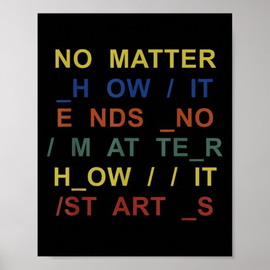 No How It Ends No How It Starts Quote Poster (Vorne)