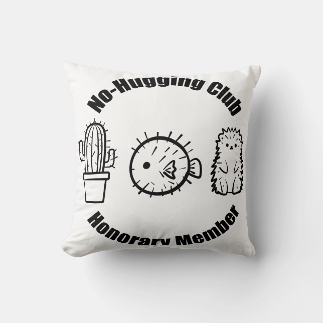 No Hugging Club Kissen (Vorderseite)