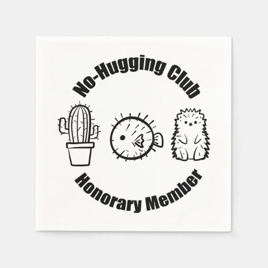 No Hugging Club Serviette (Vorderseite)