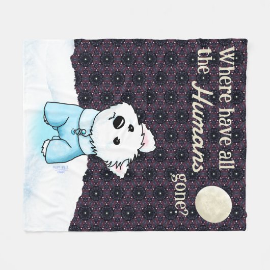 No Humanity Westie Fleecedecke (Vorderseite (Horizontal))