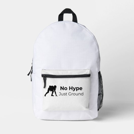 No Hype. Just Ground Tote Bag Design Bedruckter Rucksack (Vorderseite)
