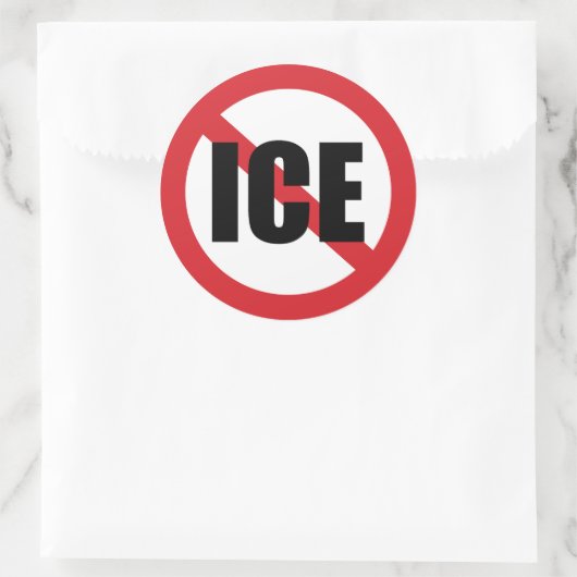 No ICE Runder Aufkleber (Tasche)
