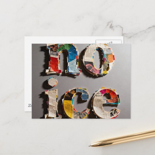 no ice unique and colorful mixed media collage postkarte (Vorderseite/Rückseite Beispiel)