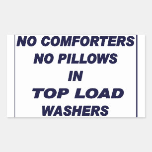 "No in Top Load Washer" Waschsalon Blue Aufkleber
