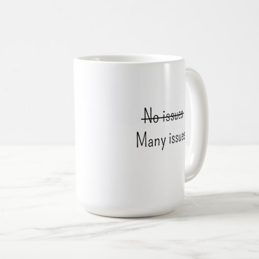 No issues Many issues Kaffeetasse (VorderseiteRechts)