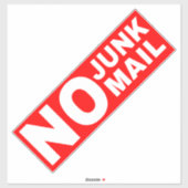 No Junk Mail Sign - Red Aufkleber (Blatt)