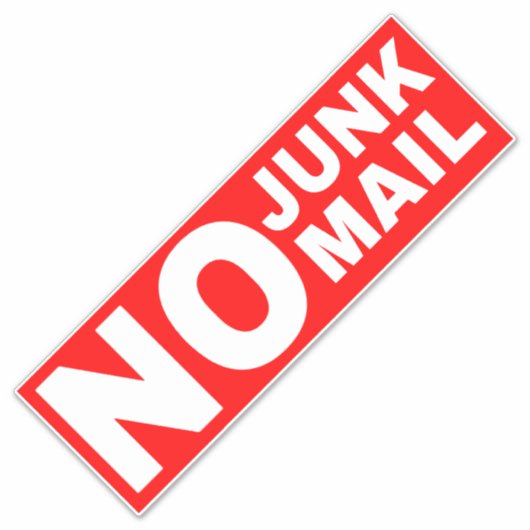 No Junk Mail Sign - Red Aufkleber (Vorderseite)