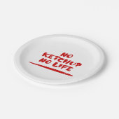 No Ketchup No Life Pappteller (Schrägansicht)