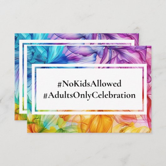 NO KIDS Hochzeit Ethereal Bloom Begleitkarte (Vorne/Hinten)