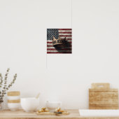 No King – Broken Crown on American Flag Poster (Küche)
