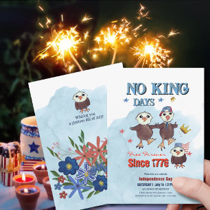 "No King Days" Patriotic Eagle Foto zurück Einladung