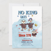 "No King Days" Patriotic Eagle Foto zurück Einladung (Vorderseite)