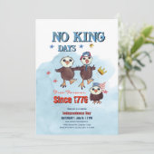 "No King Days" Patriotic Eagle Foto zurück Einladung (Stehend Vorderseite)