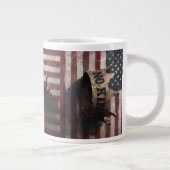 No King – Distressed Crown with American Flag Jumbo-Tasse (Rechts)