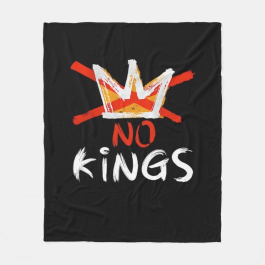 No King Funny Quote Anti Tyranny Retro Design Fleecedecke (Vorderseite)