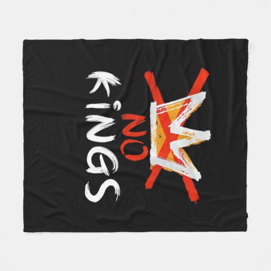 No King Funny Quote Anti Tyranny Retro Design Fleecedecke (Vorderseite (Horizontal))