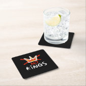 No King Funny Quote Anti Tyranny Retro Design Rechteckiger Pappuntersetzer (Vor Ort)