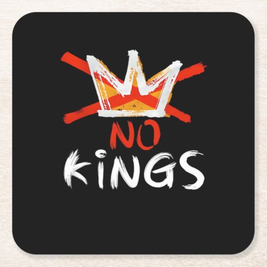 No King Funny Quote Anti Tyranny Retro Design Rechteckiger Pappuntersetzer (Vorderseite)