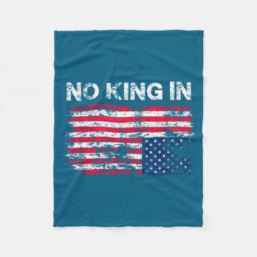 No King In America American Flag Upside Down Distr Fleecedecke (Vorderseite)