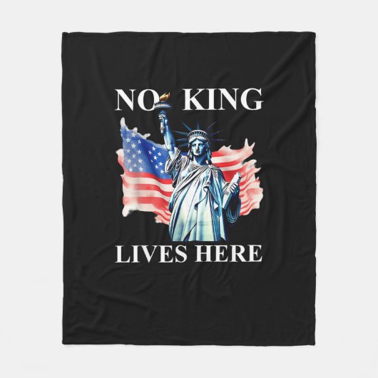 No King Lives in America Freedom Flag Patriotic Fleecedecke (Vorderseite)