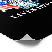 No King Lives in America Freedom Flag Patriotic Poster (Ecke)