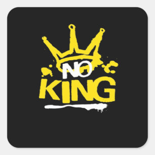 No King Minimal Clean Quadratischer Aufkleber