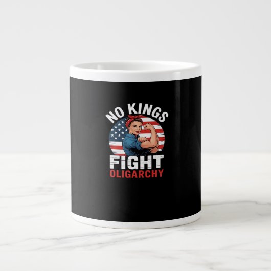 No King Patriotic Freedom No Kings In America Vint Jumbo-Tasse (Vorderseite)