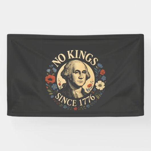 No King Since 1776 American Democracy Protest  Banner (Horizontal)