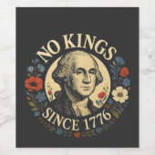 No King Since 1776 American Democracy Protest  Weinetikett (Einzelnes Label)