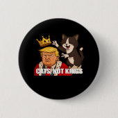 No Kings Anti Cats Classic Funny Design Button (Vorderseite)