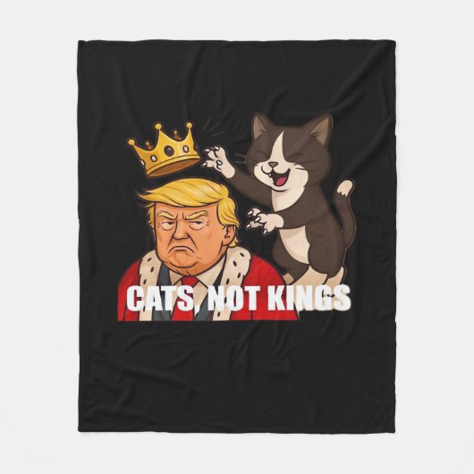No Kings Anti Cats Classic Funny Design Fleecedecke (Vorderseite)