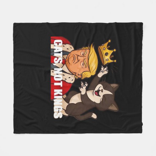 No Kings Anti Cats Classic Funny Design Fleecedecke (Vorderseite (Horizontal))