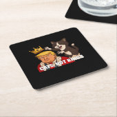 No Kings Anti Cats Funny Classic Style Rechteckiger Pappuntersetzer (angewinkelt)