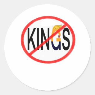 No Kings Anti Classic Minimal Clean Runder Aufkleber