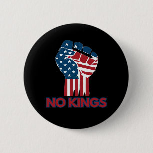 No Kings Anti Classic Retro Stil Button