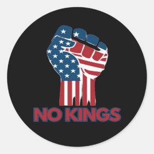 No Kings Anti Classic Retro Stil Runder Aufkleber