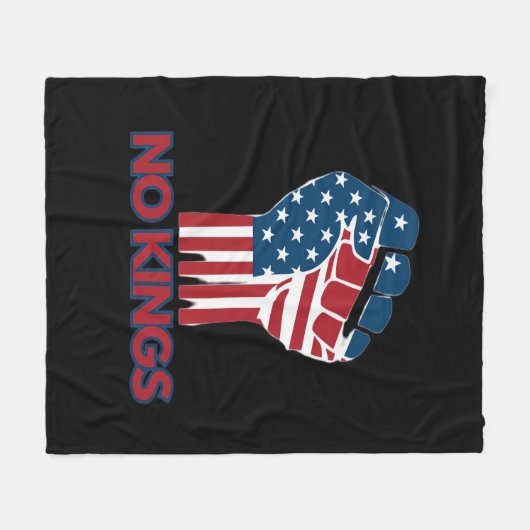 No Kings Anti Classic Retro Style Fleecedecke (Vorderseite (Horizontal))