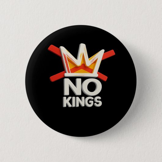 No Kings Anti Minimal Clean Design Button (Vorderseite)