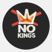 No Kings Anti Minimal Clean Runder Aufkleber (Vorderseite)