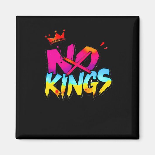 No Kings - Bold Graffiti Statement Sticker Magnet (Vorne)
