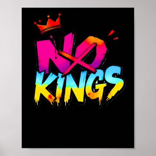 No Kings - Bold Graffiti Statement Sticker Poster (Vorne)